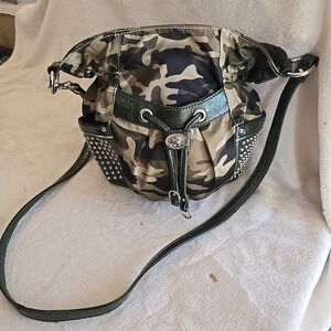 Kathy Van Zeeland Camo Camouflage Studded Bling Purse Bag Y2K 90s Vibes